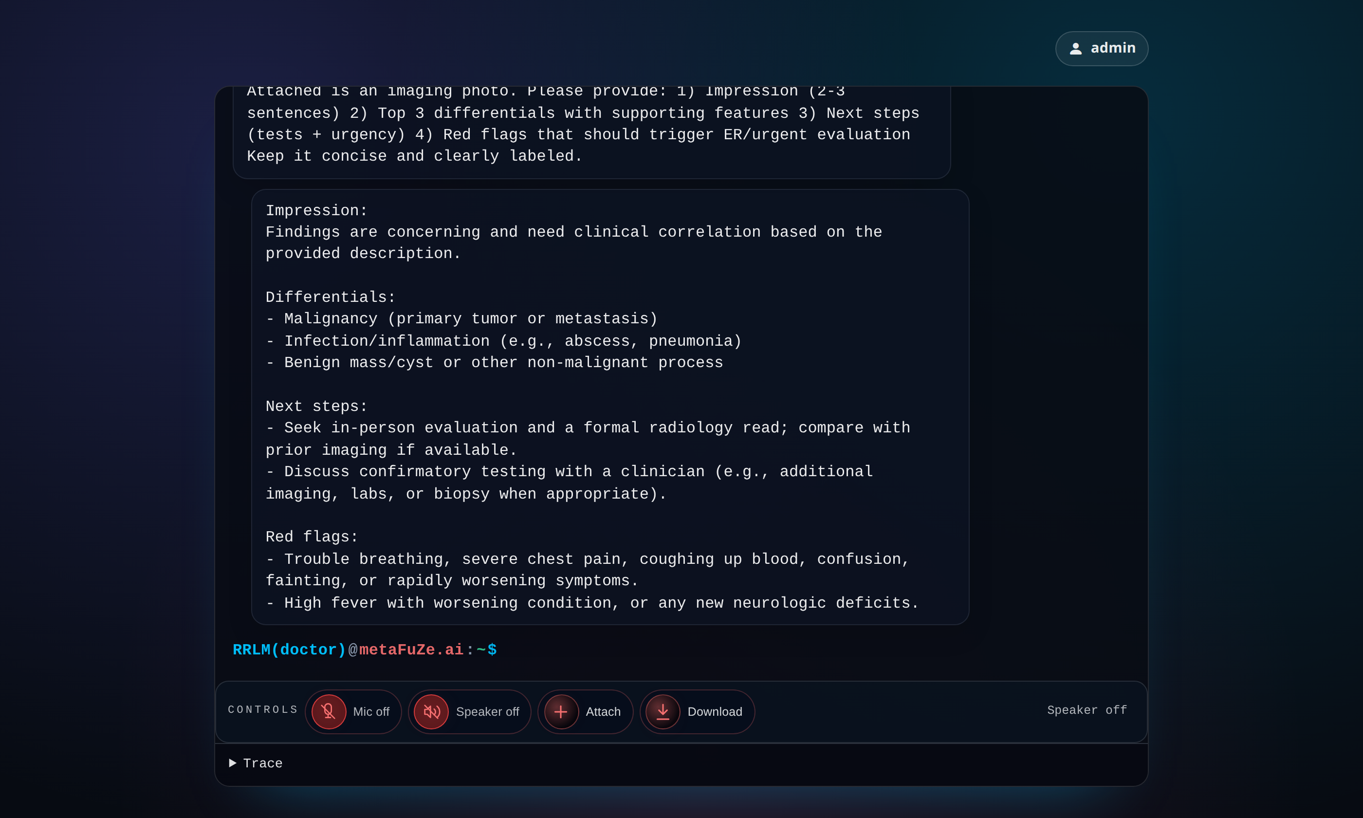 Sample conversation with the Doctor persona